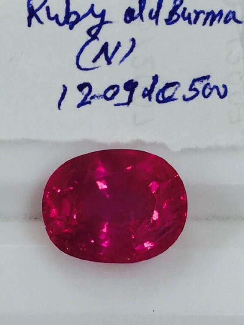 Natural Old Mine Burma Ruby 12.09 Carats - no Treatment (1 of 2)