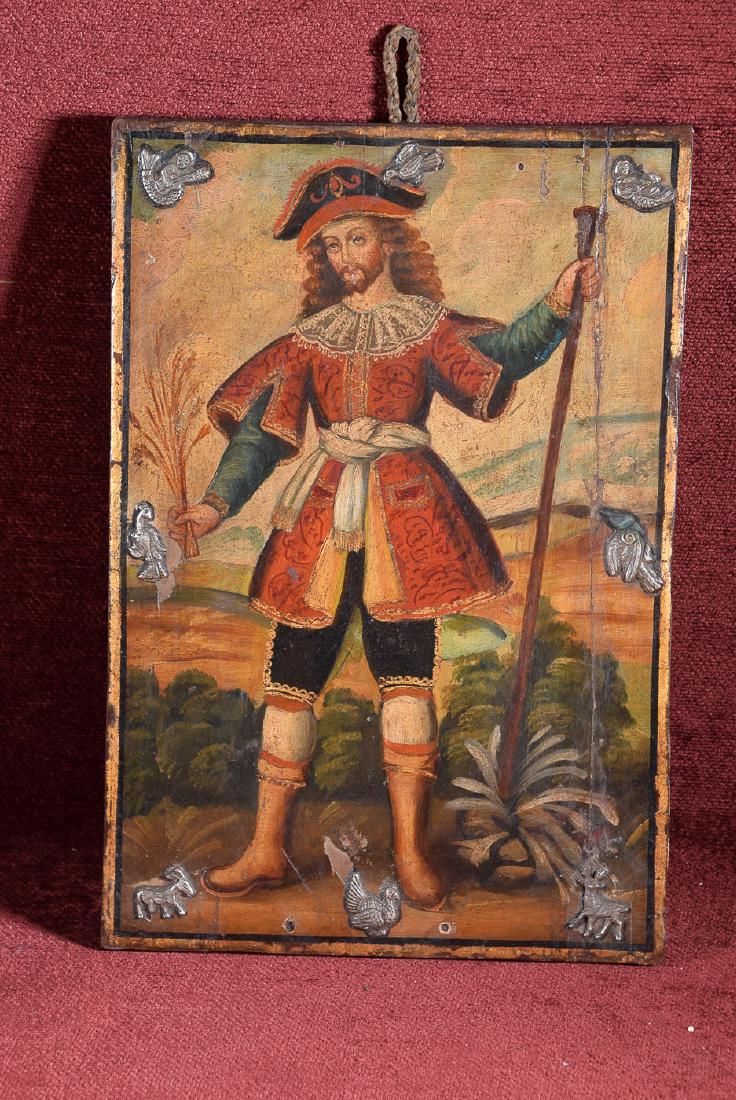 Antique Cuzco school religious oil on panel of a pirate (1 of 5)