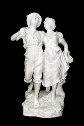 Marble sculpture signed Prof. TESTI – Couple Dancing