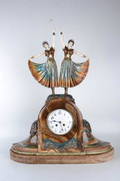 Dimitri Chiparus Bronze Sculpture Clock