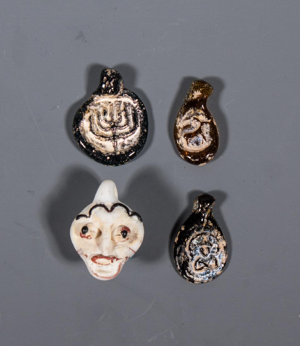 GROUP OF 4 ANCIENT ROMAN GLASS AMULET (1 of 3)