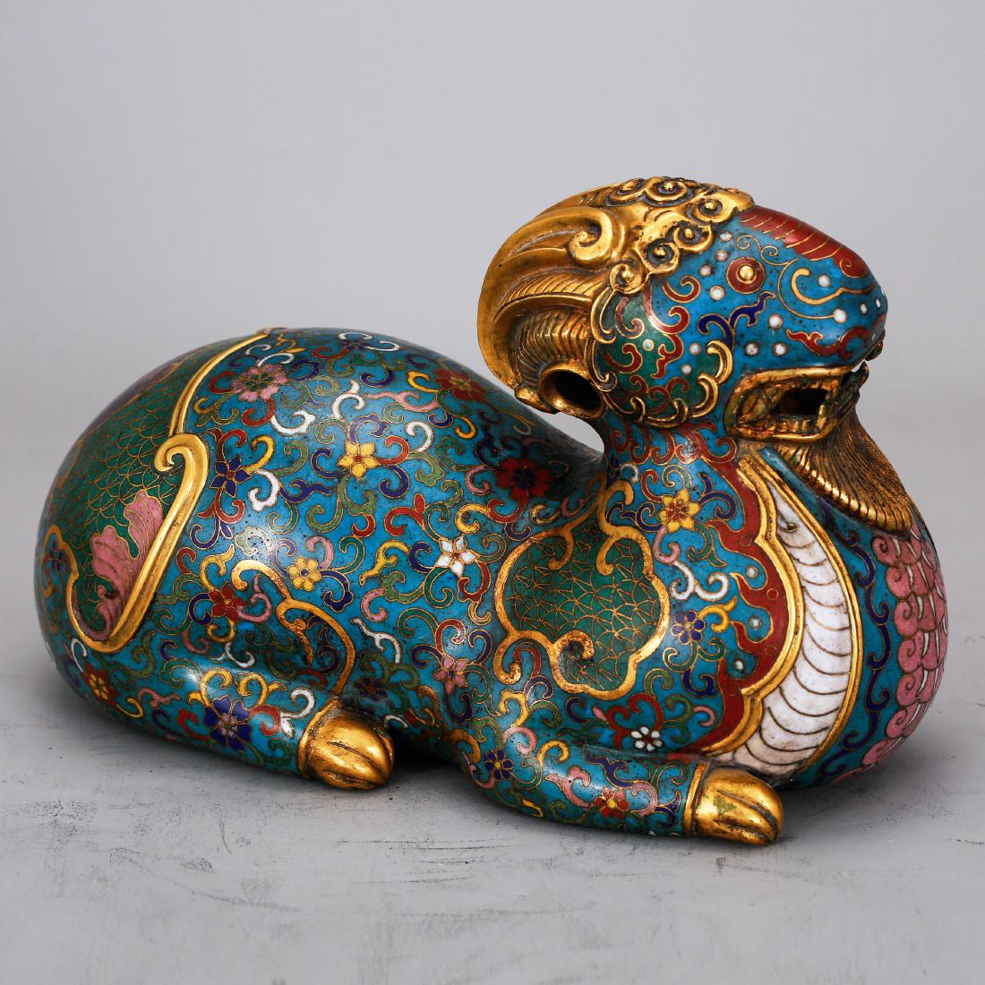 CHINESE CLOISONNE FIGURE OF BEAST (1 of 9)
