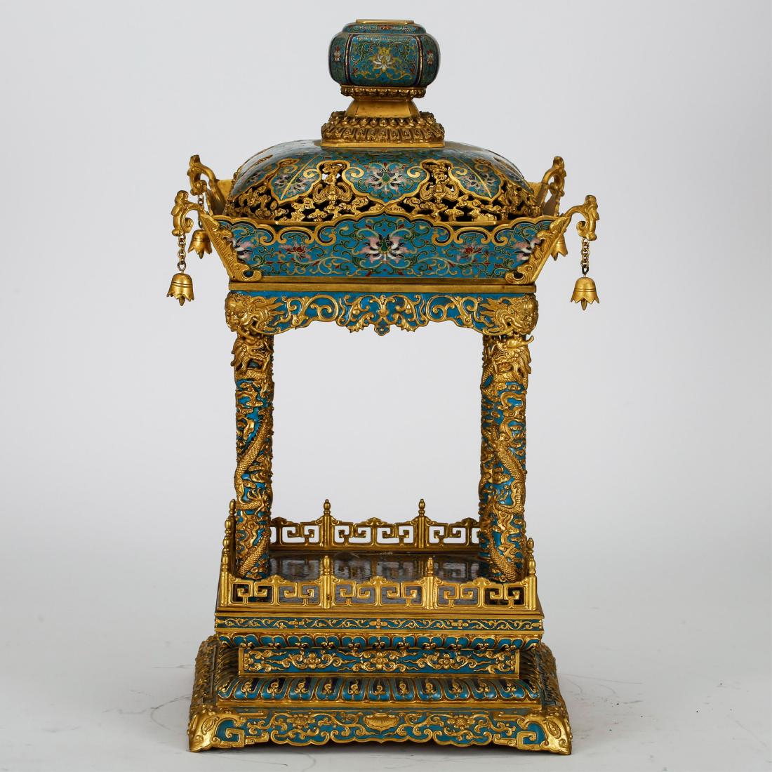 CHINESE CLOISONNE PAGODA SHRINE, QING DYNASTY (1 of 8)