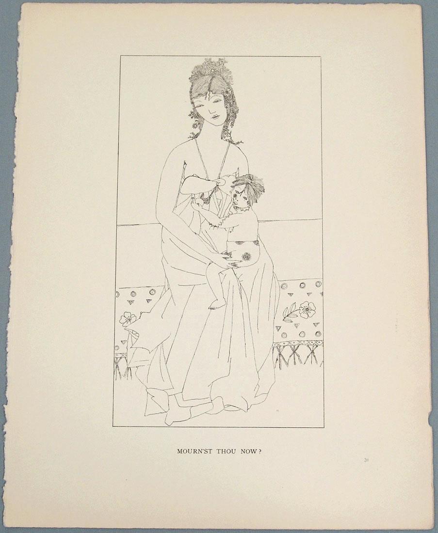 Vintage 1919 Fantasy Print by Pamela Bianco: This is a vintage fantasy print from the 1919 children's book "Flora," which was the result of an exhibition of the drawings of a 12-year-old named Pamela Bianco. 8 3/4" x 11 1/4".