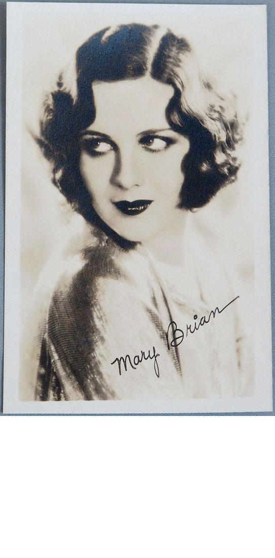 Vintage Photo of Mary Brian: This is a vintage photo of Mary Brian, signed in the negative. 3 1/4" x 5 1/4".