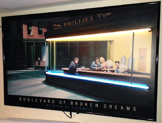 boulevard of broken dreams painting with neon