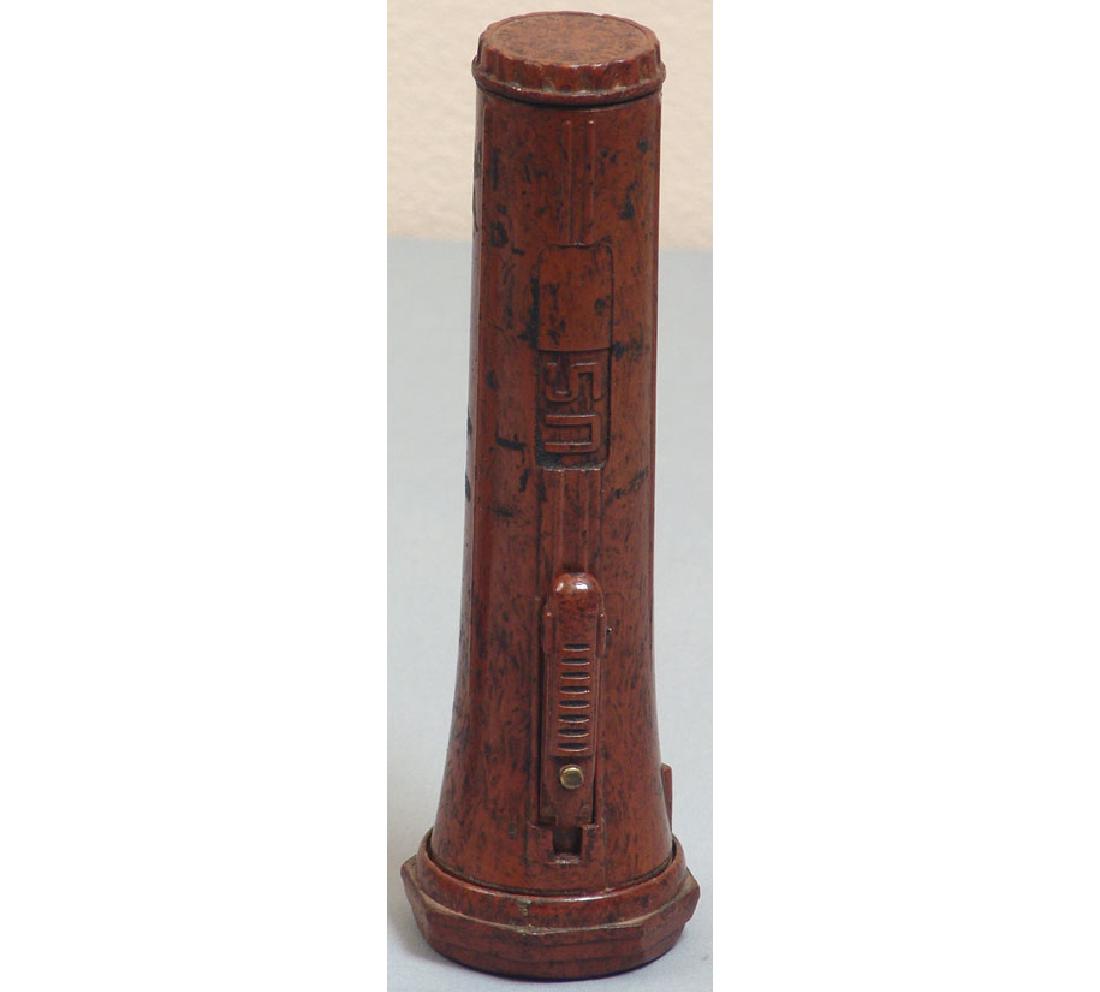 Vintage Bakelite Mine-Permissible Electric Flashlight: This is a vintage WWII-era United States Bureau of Mines mine-permissible Bakelite electric flashlight. Marked "Stewart R. Browne Mfg. Co. N.Y.C. Pat. Pend." Includes bulb and still works. 8 1/4" long