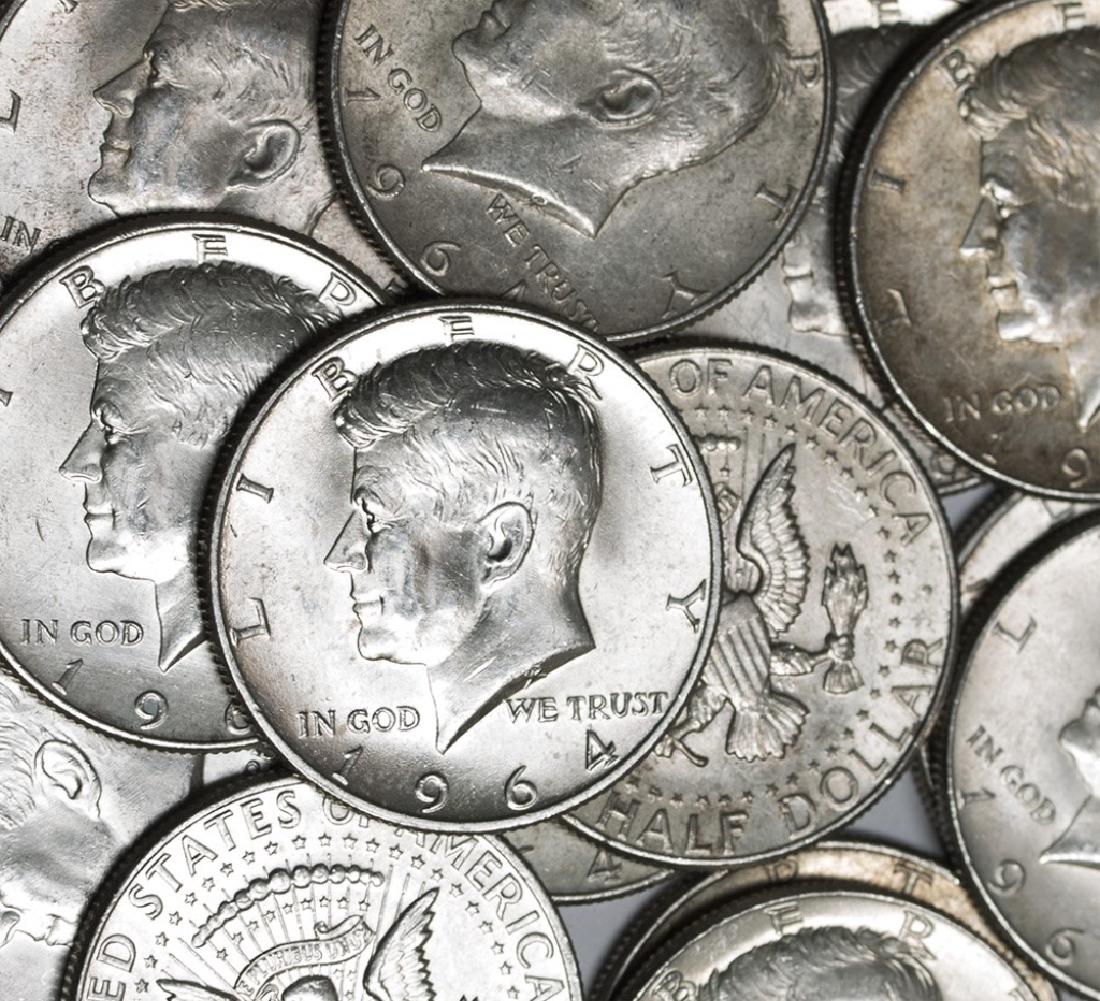 (50) Kennedy Half Dollars - 1964 - 90% Silver (1 of 1)
