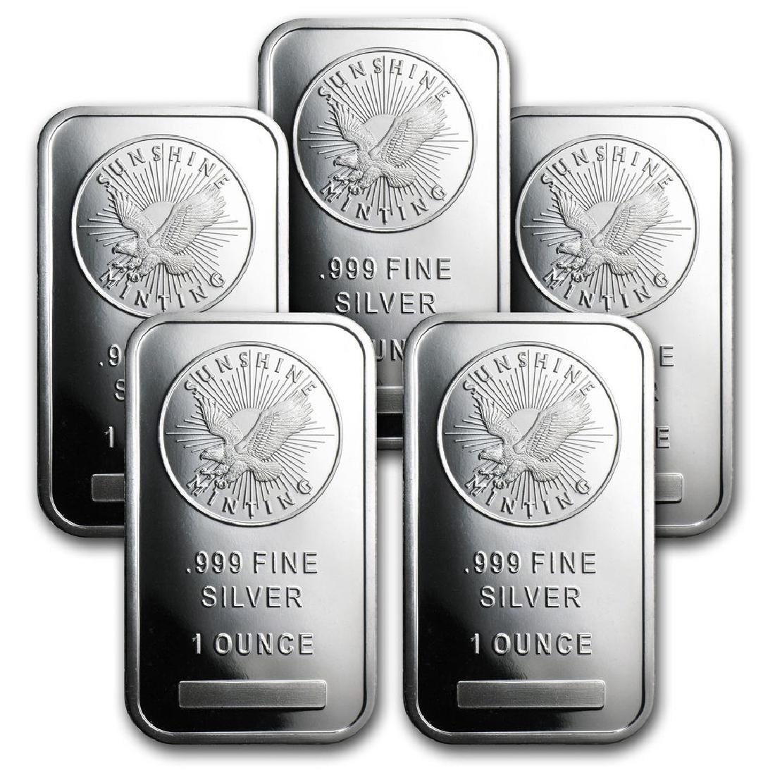 (5) Sunshine Mint 1 oz Silver Bars (1 of 2)