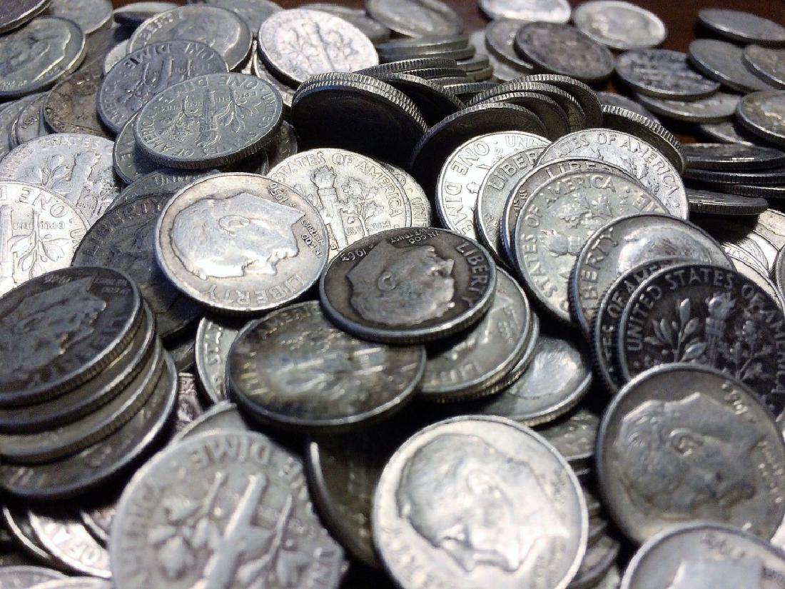 Lot of (100) Roosevelt Dimes -90% Silver (1 of 1)