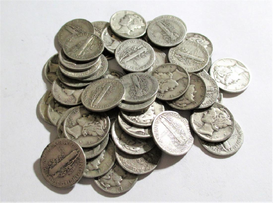 (50) Mercury Dimes -90% Silver Random Dates (1 of 2)