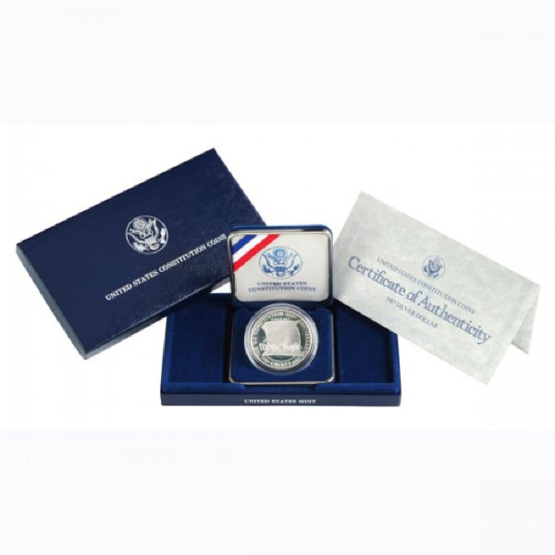 1987 Constitution Proof $1 Dollar: Item is as shown in image. Bidder is responsible for all value and grade determination based upon image. All bids constitute abinding contract and agreement to pay.