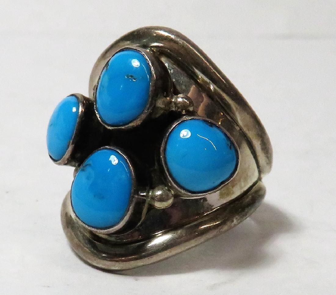 Multi Stone Indian Pawn Turq. Silver Ring (1 of 3)