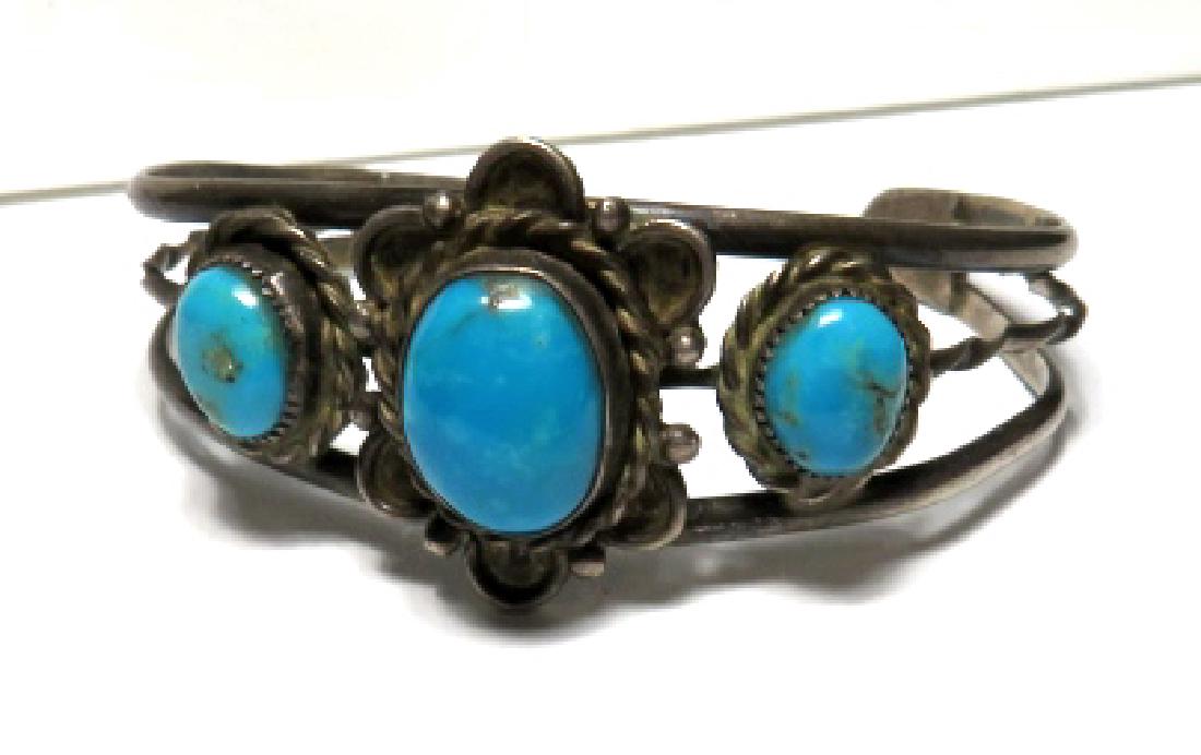 Tri Stone Indian Pawn Turquoise Bracelet (1 of 4)
