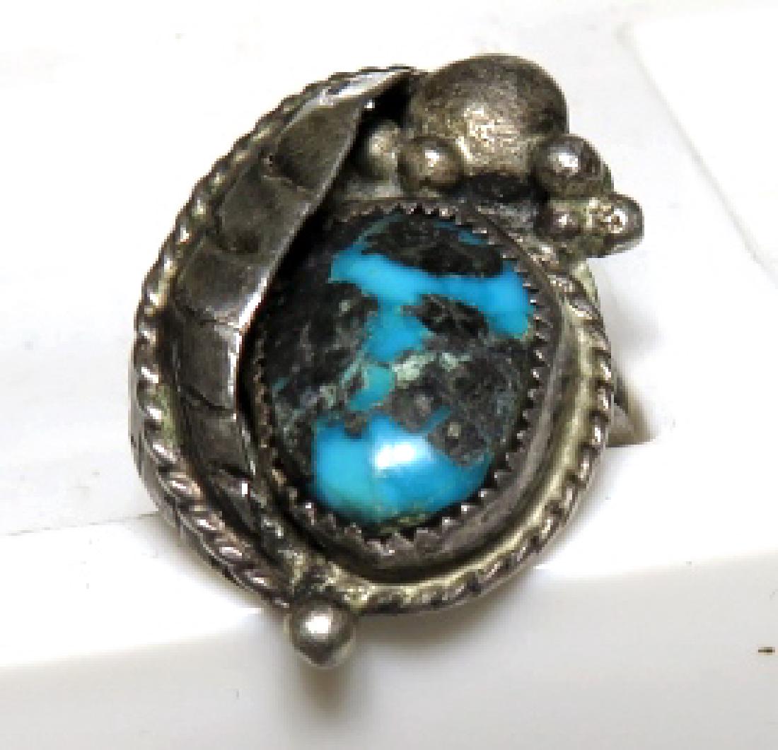 Cartouche Signed Indian Pawn Turquoise Ring (1 of 3)