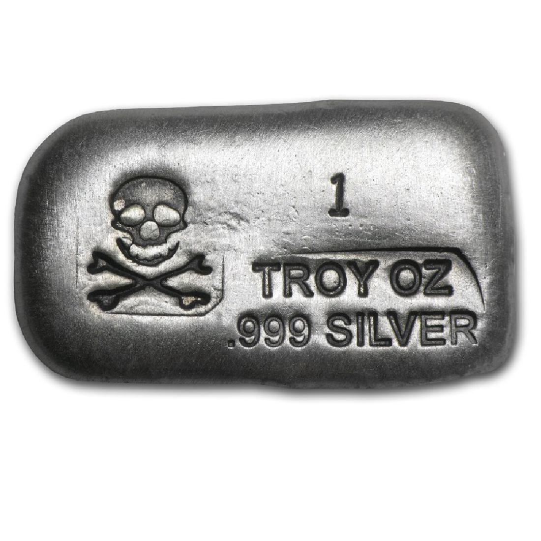1 oz Silver Crossbones - Poured Silver - .999 (1 of 2)