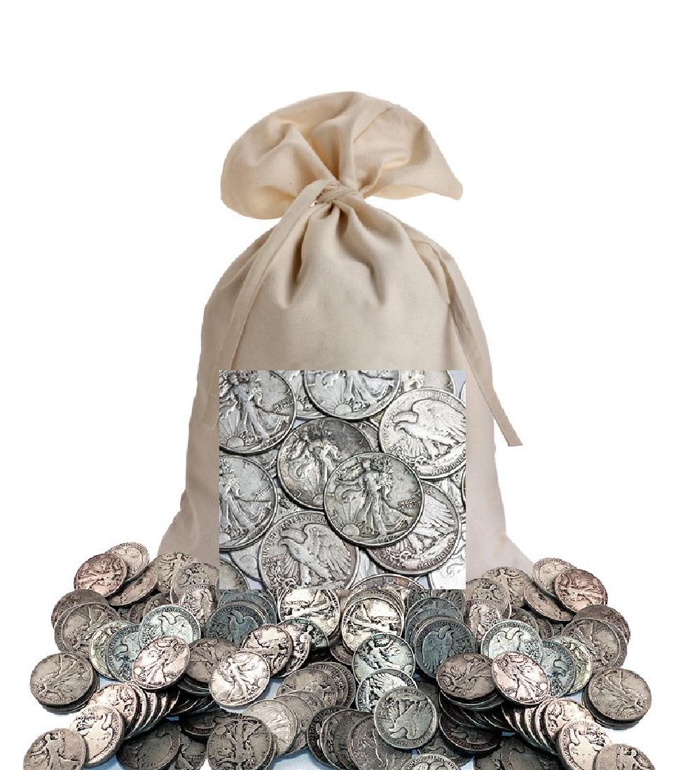 Bank Bag of 300 Walking Liberty Half Dollars 90% (1 of 2)