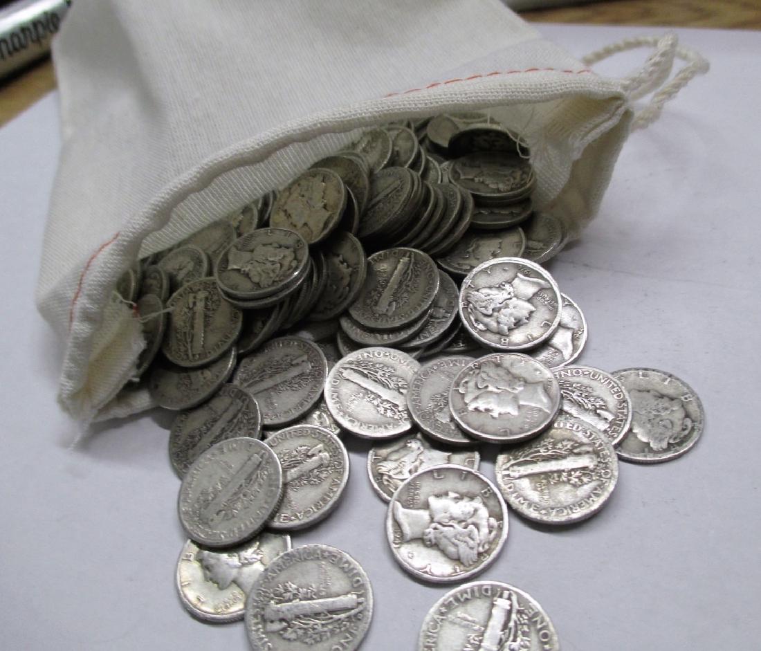 Canvas Bag - 220 Mercury Dimes - 90% Silver (1 of 2)