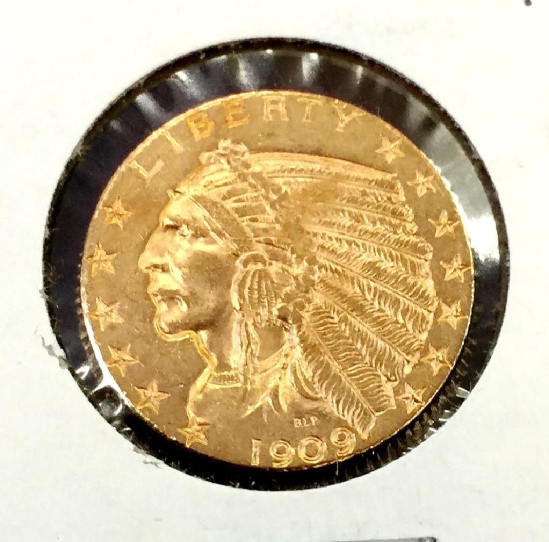 1909 D $5 Gold Indian Half Eagle (1 of 2)