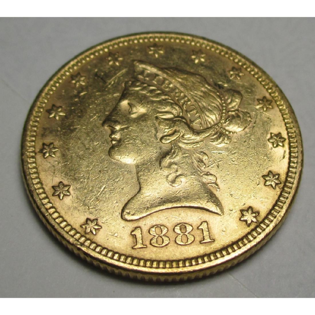 1881 P $10 TEN Gold Liberty Eagle (1 of 2)