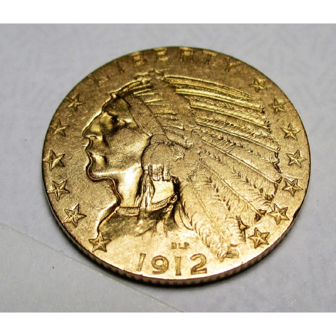1912 S $ 5 FIVE Gold Indian Half Eagle (1 of 2)