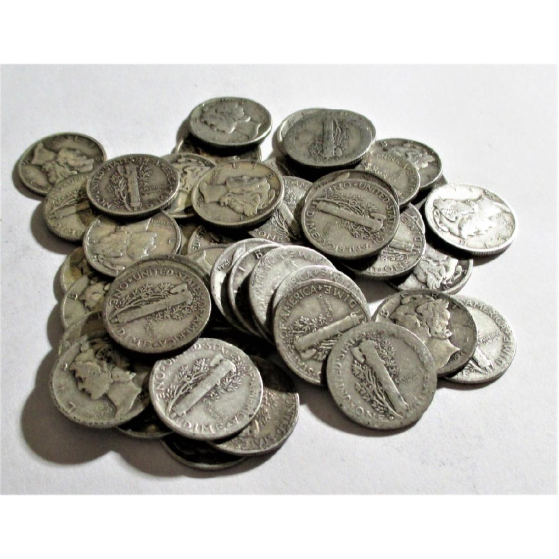 (50) Mercury Dimes -90% Silver Mixed Dates (1 of 2)