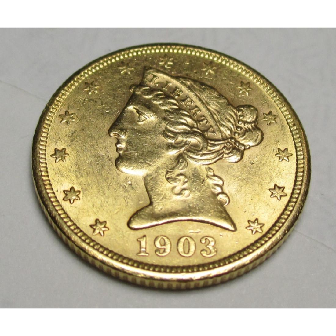 1903 s $5 FIVE Gold Liberty Half Eagle (1 of 2)