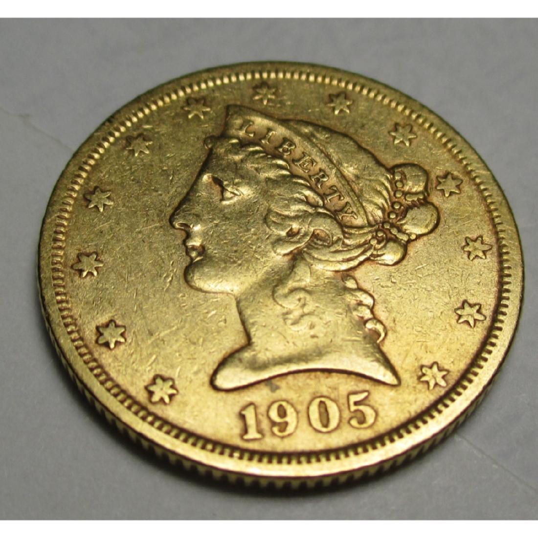 1905 S $5 FIVE Gold Liberty Half Eagle (1 of 2)