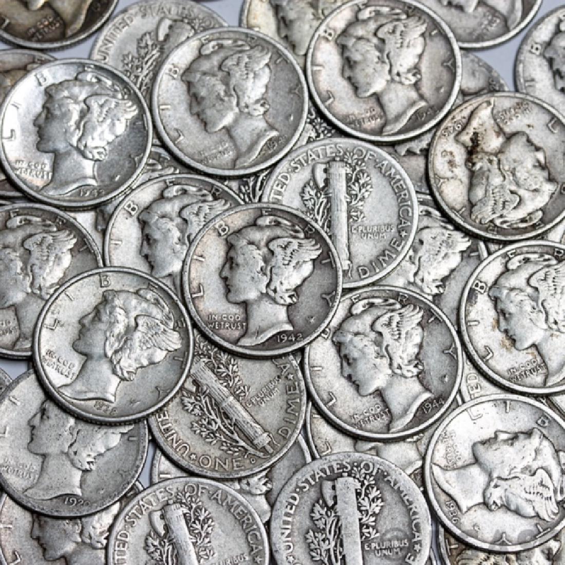 (100) Mercury Dimes 90% Silver Mix Dates (1 of 2)