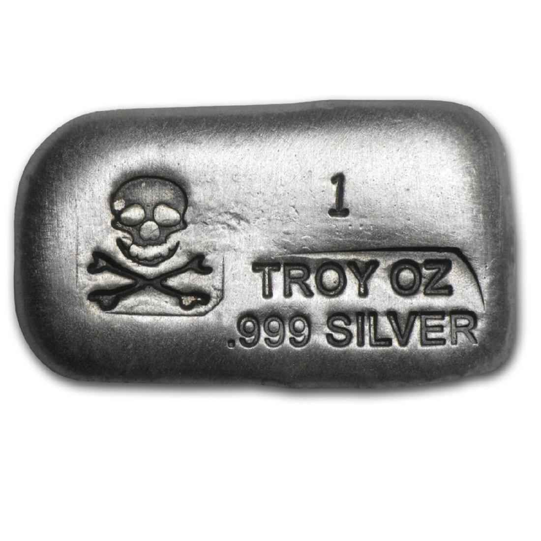 1 oz. Skull and Crossbones Silver Bar -.999 Pure (1 of 2)
