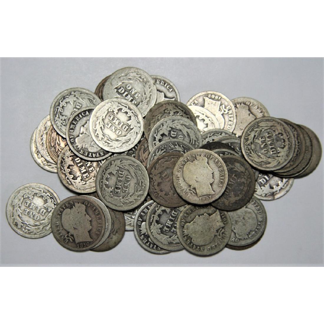 (50) Better Grade Barber Dimes - 90% Silver (1 of 2)