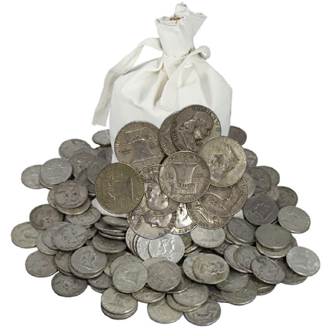 Bank Bag of 500 pcs. Fanklin Halves-90% (1 of 1)