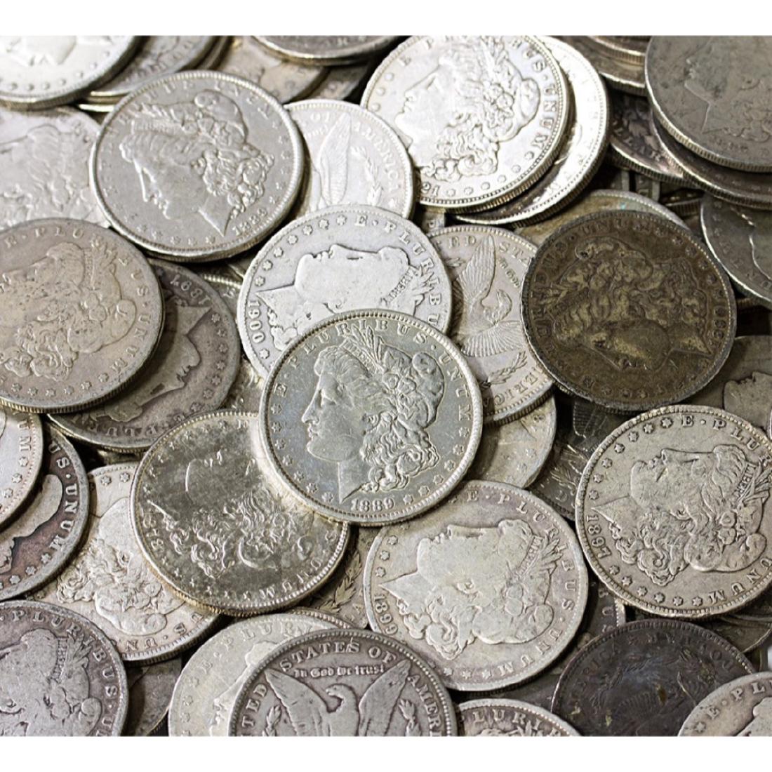 Lot of (100) Random Date and Grade Morgan Dollars (1 of 1)