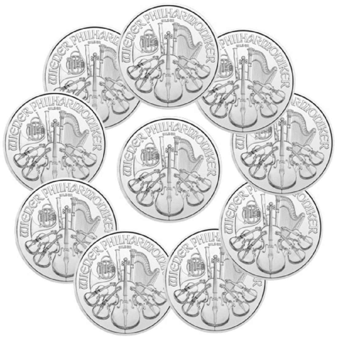 (10) 1 oz Silver Austrian Philharmonics (1 of 1)