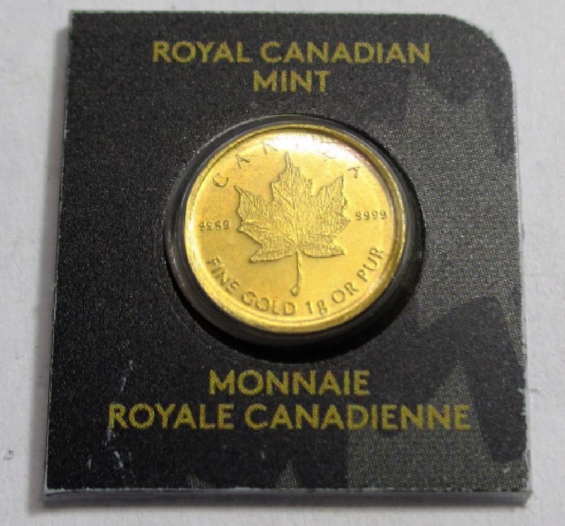 1 Gram Gold Canadian Maple Leaf on Mini assay card (1 of 2)