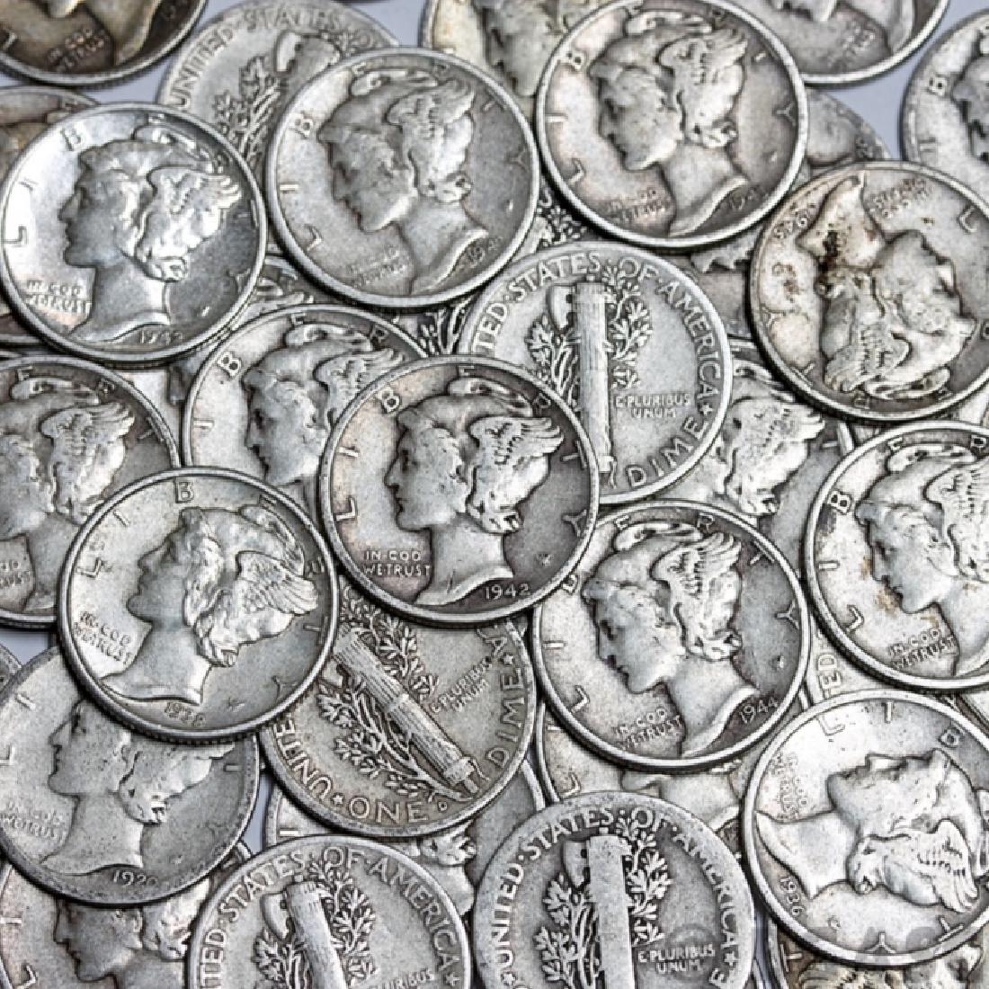 (100) Mercury Dimes 90% Silver Mix Dates (1 of 2)