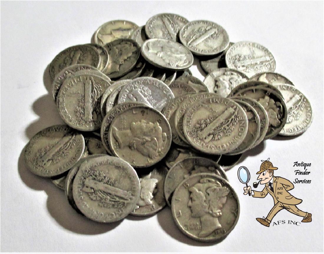50 pcs. Mercury Dimes - 90% Silver (1 of 1)