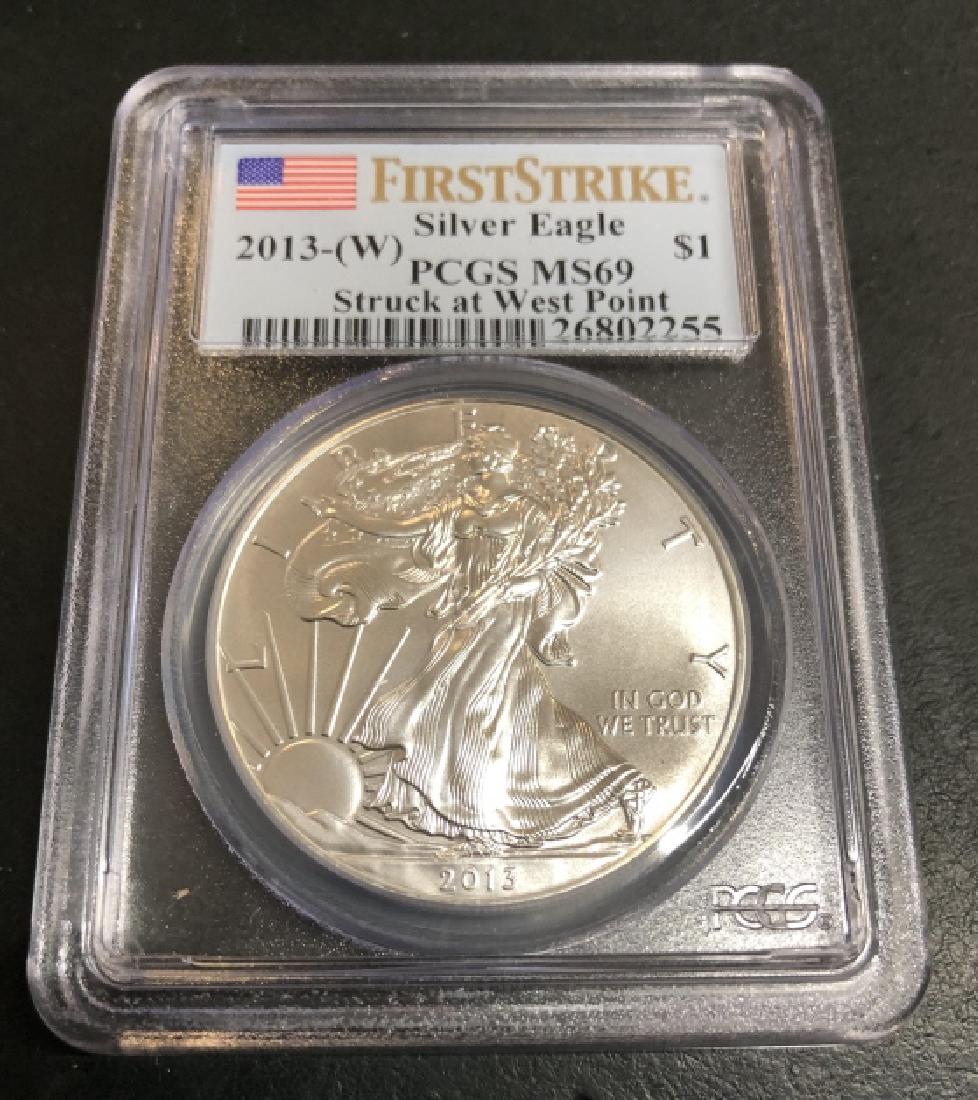 2013 WEST POINT MS 69 PCGS Silver Eagle (1 of 2)