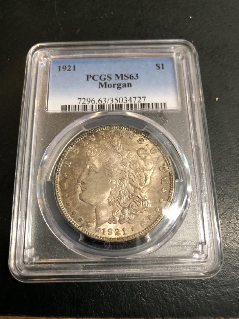 1921 MS 63 PCGS Morgan Silver Dollar (1 of 2)