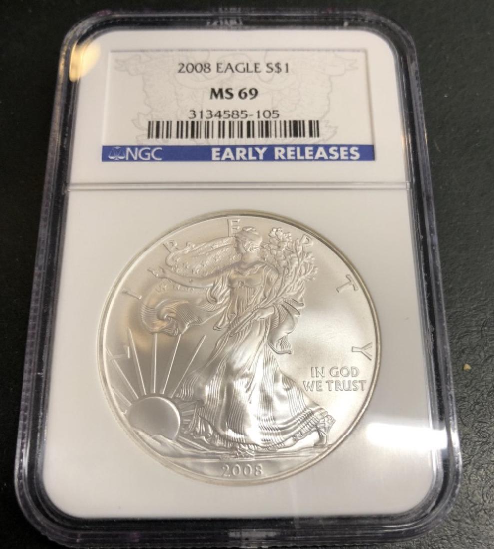 2008 MS 69 NGC US Silver Eagle (1 of 2)