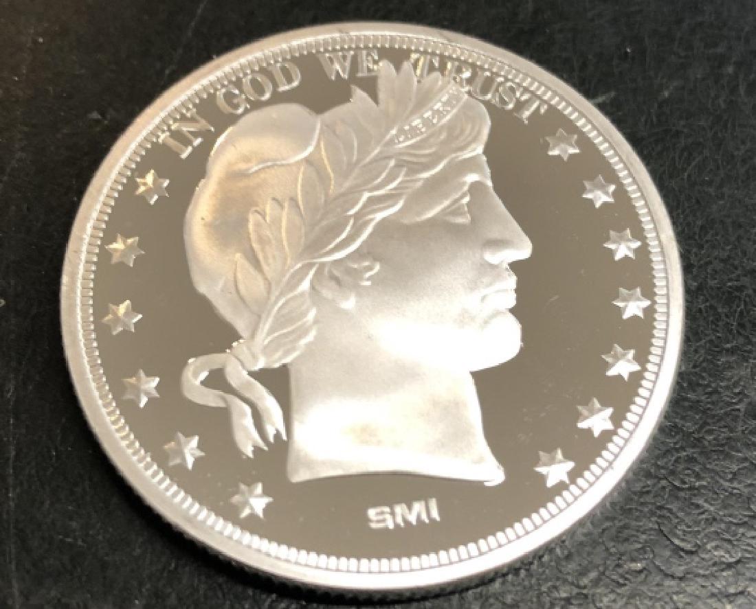 1 oz. Silver Round BARBER Design (1 of 2)