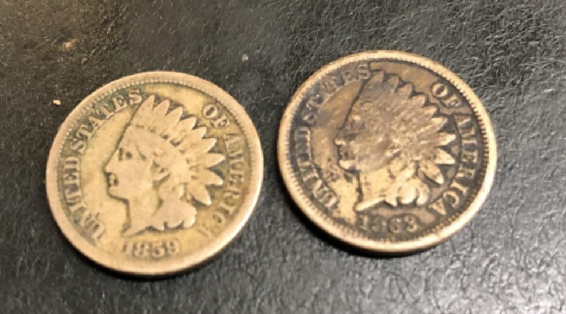 1859 and 1863 Indian Head Cents Better Dates (1 of 2)