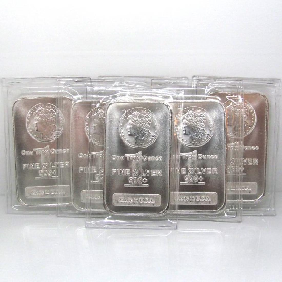 8 pcs. 1 oz Morgan Design Silver Bars (1 of 1)