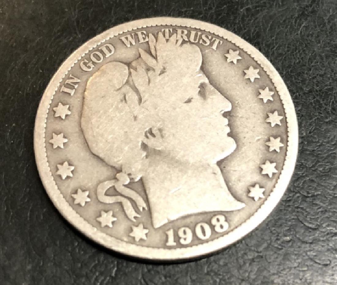 1908 Barber Half Dollar - (1 of 2)