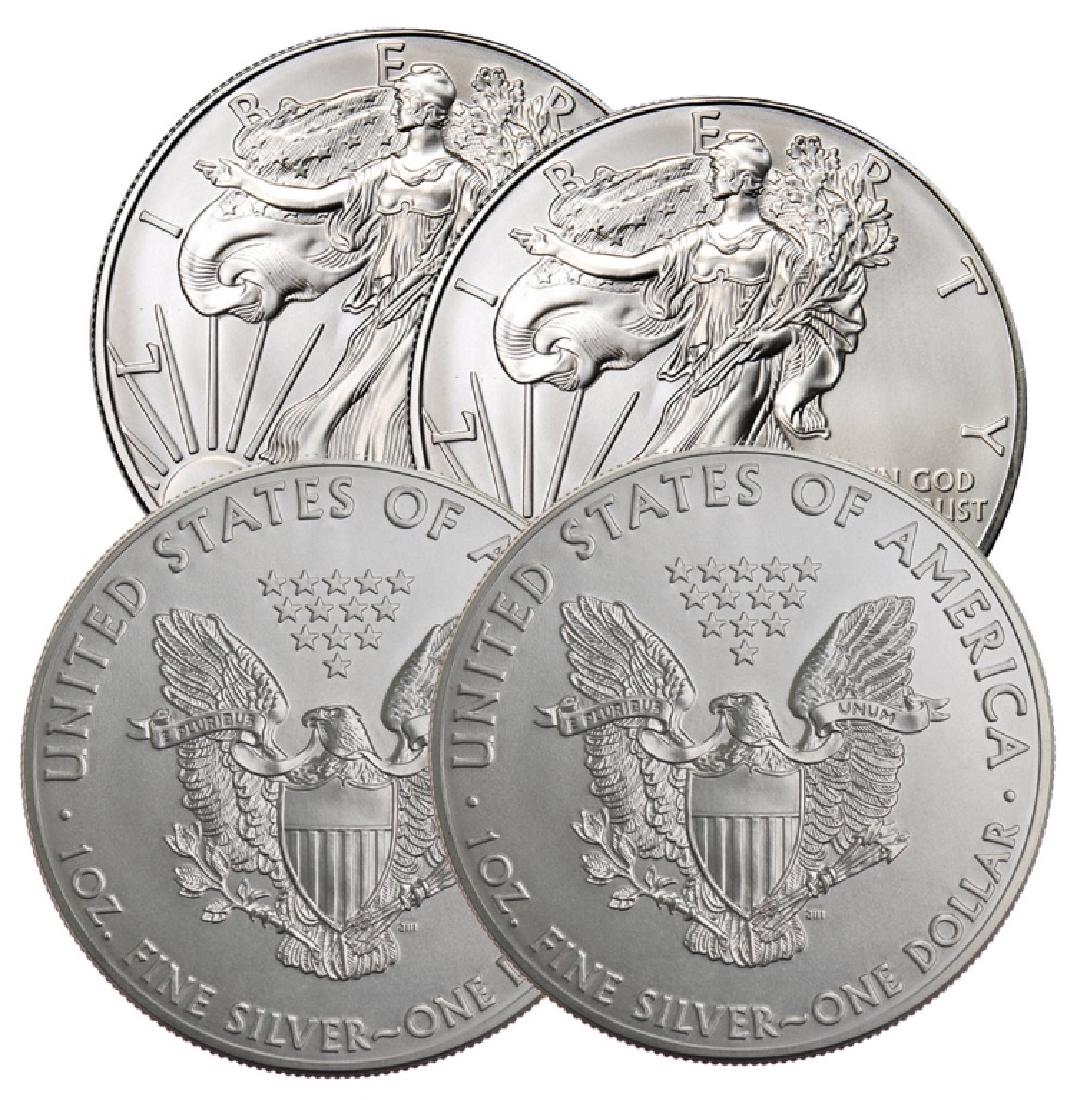 4 pcs. Random Dates US Silver Eagles (1 of 1)