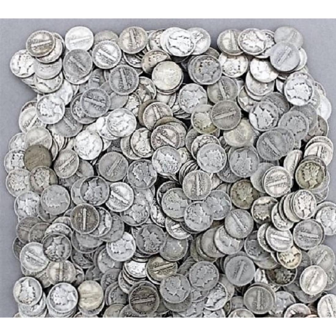 Lot of (100) Mercury Dimes -90% Silver (1 of 2)
