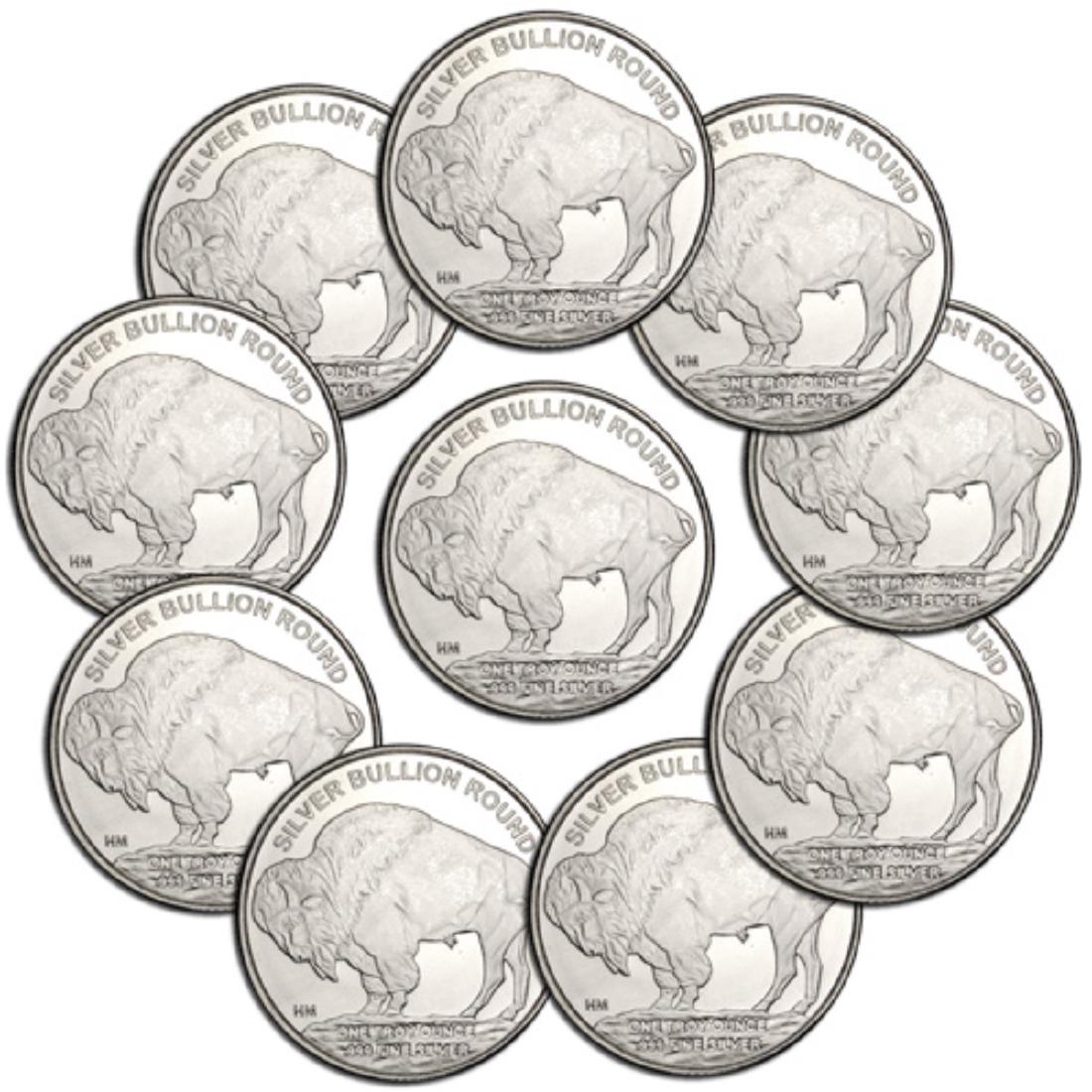 (10) 1 oz Buffalo Silver Rounds: Item is as described in title. Due to the fact we may have more than one, we use stock photographs for this type of item. You will receive the same type of item described and shown in title.