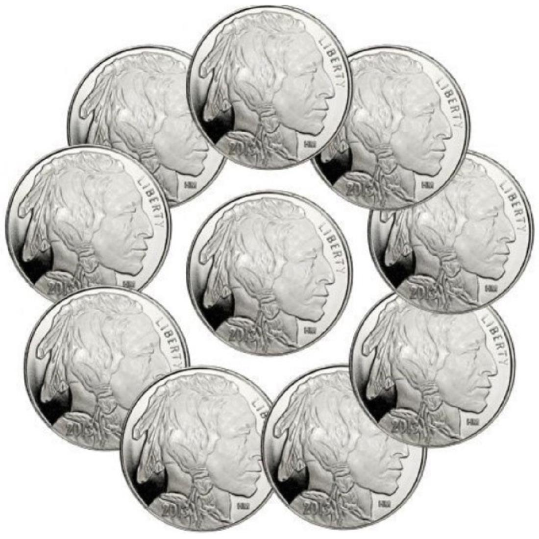 (10) 1 oz Silver Rounds Buffalo Design (1 of 1)