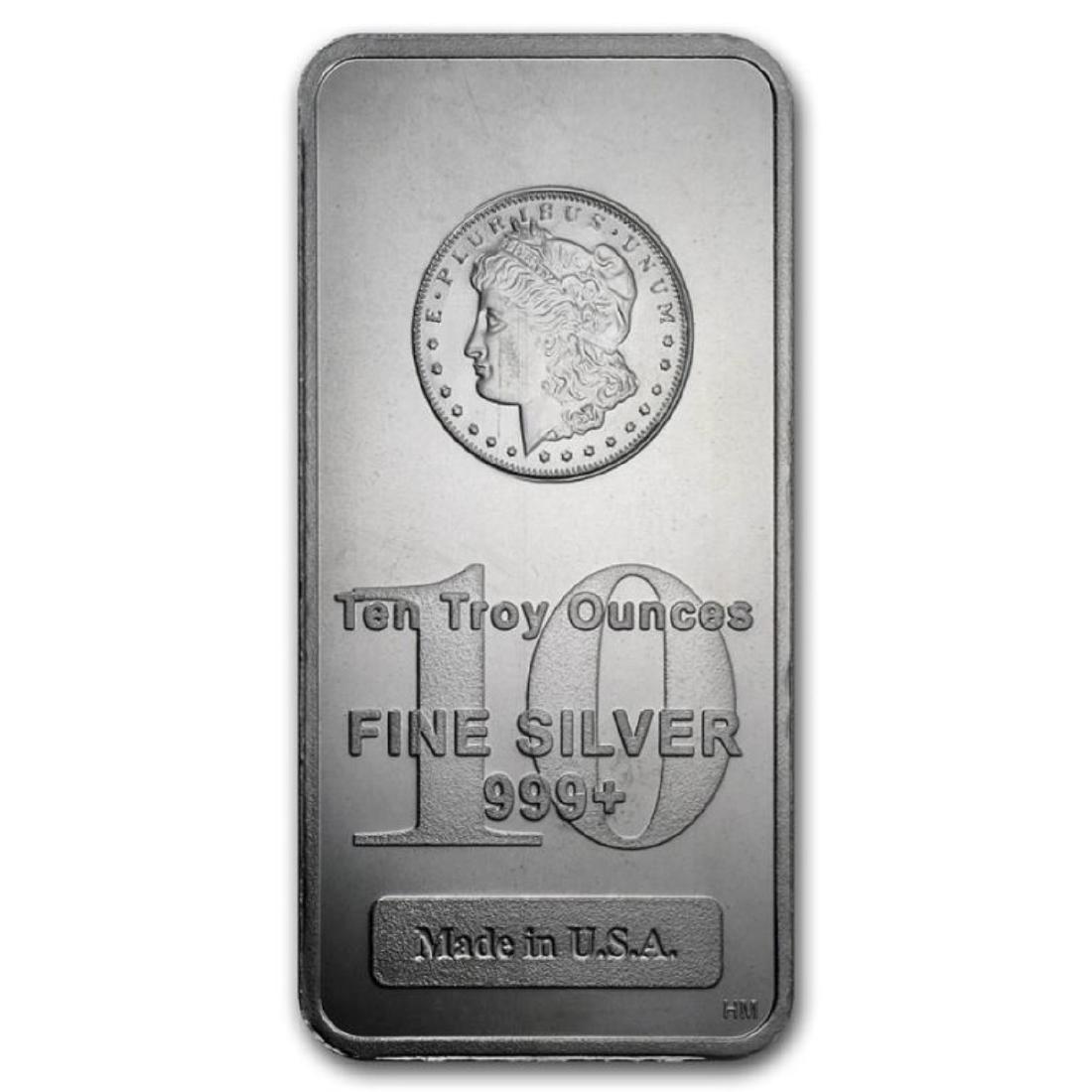 10 - oz. Silver Bar - Morgan Design (1 of 1)