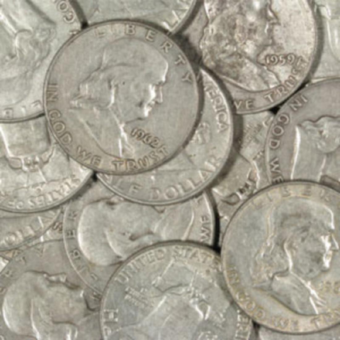 (50) Franklin Half Dollars 90% Silver (1 of 1)